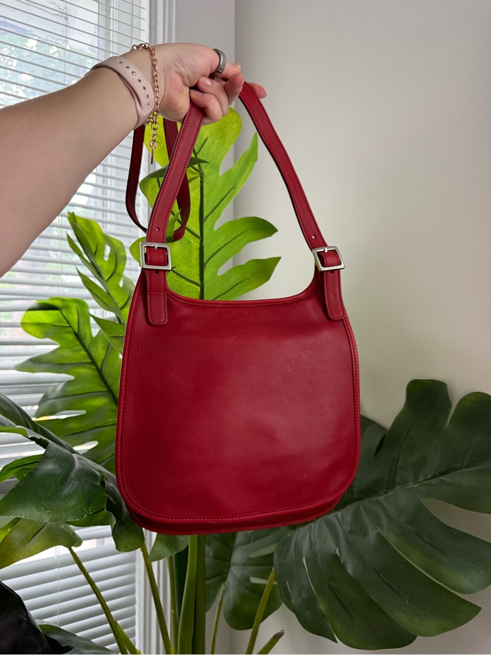 Coach Red Leather Shoulder Bag
